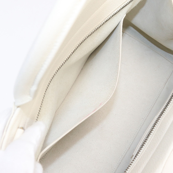 Saint Laurent Cava Rive Gauche Handbag Leather White - Picture 15 of 16